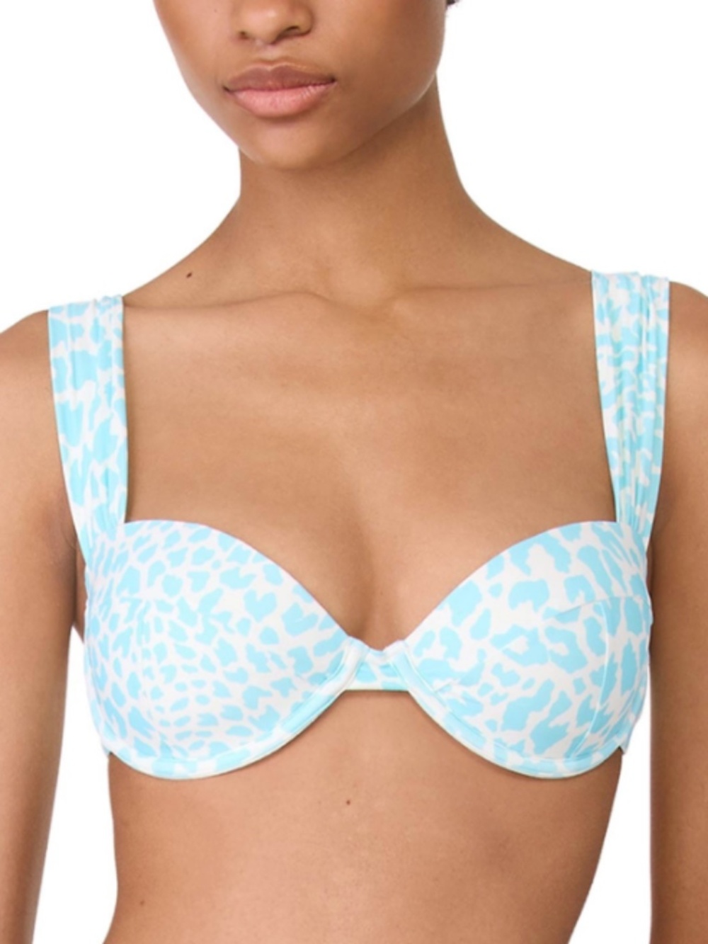 Kate Spade New York Regal Leopard Underwire Swim Bikini Top Size L 12423